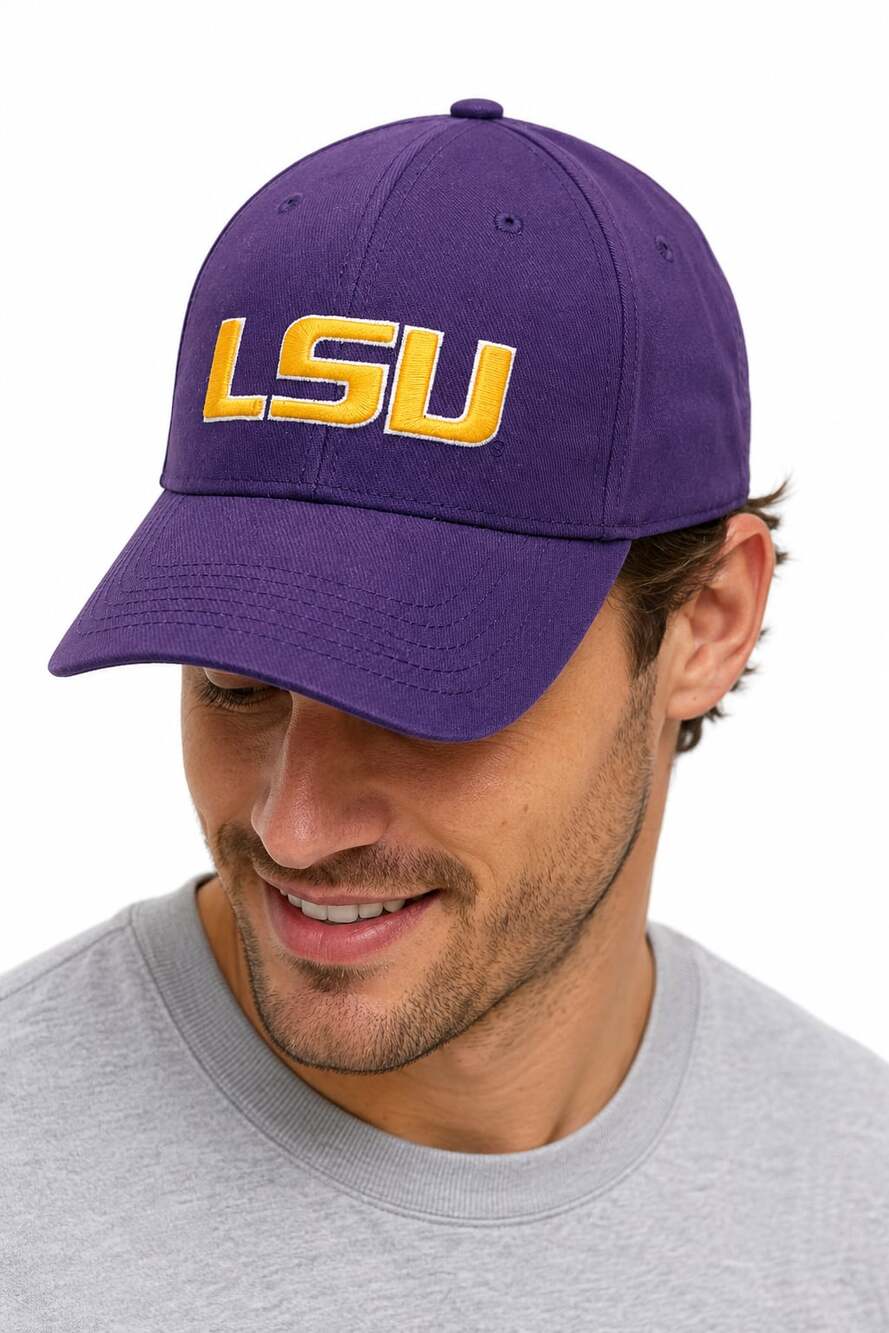 Captivating LSU Tigers Purple Adjustable Baseball Cap Hat Pre-Owned